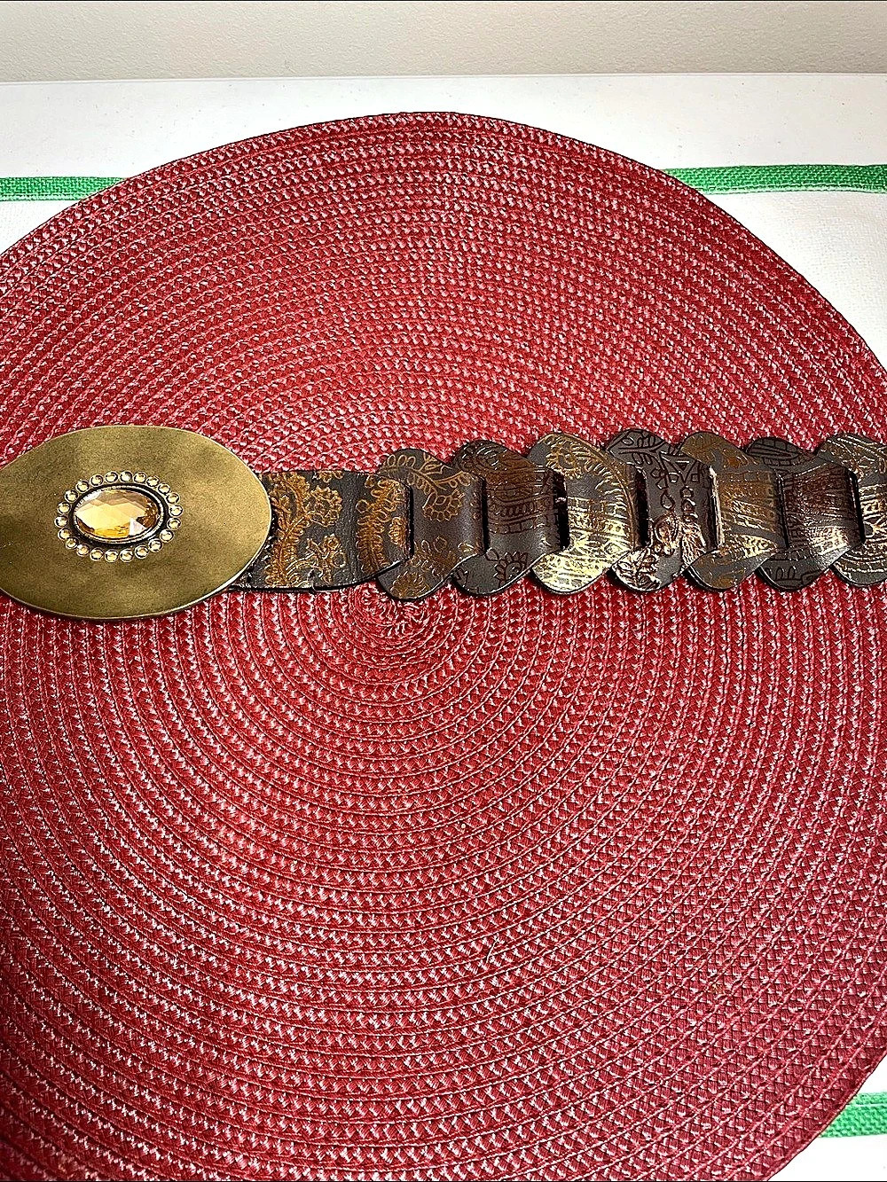 Chico's Paisley Brown & Gold Belt